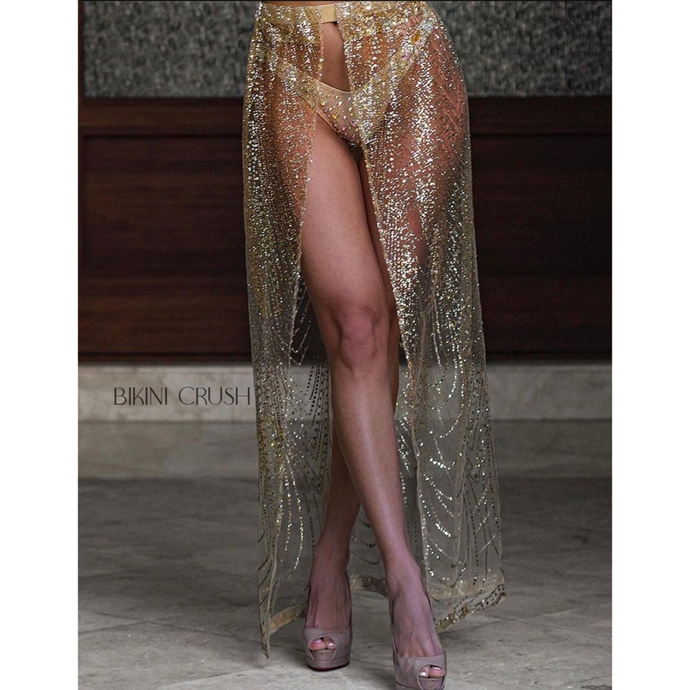 Gold Glitter Swim Sarong